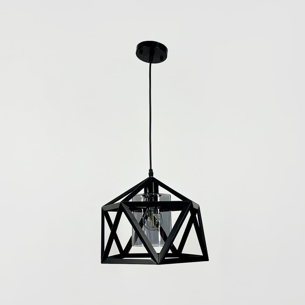 Світильник лофт із графітовим плафоном у каркасі чорного кольору Ø 30х28 см | Line F | Арт. 12203/1 BK+GR, фото 1