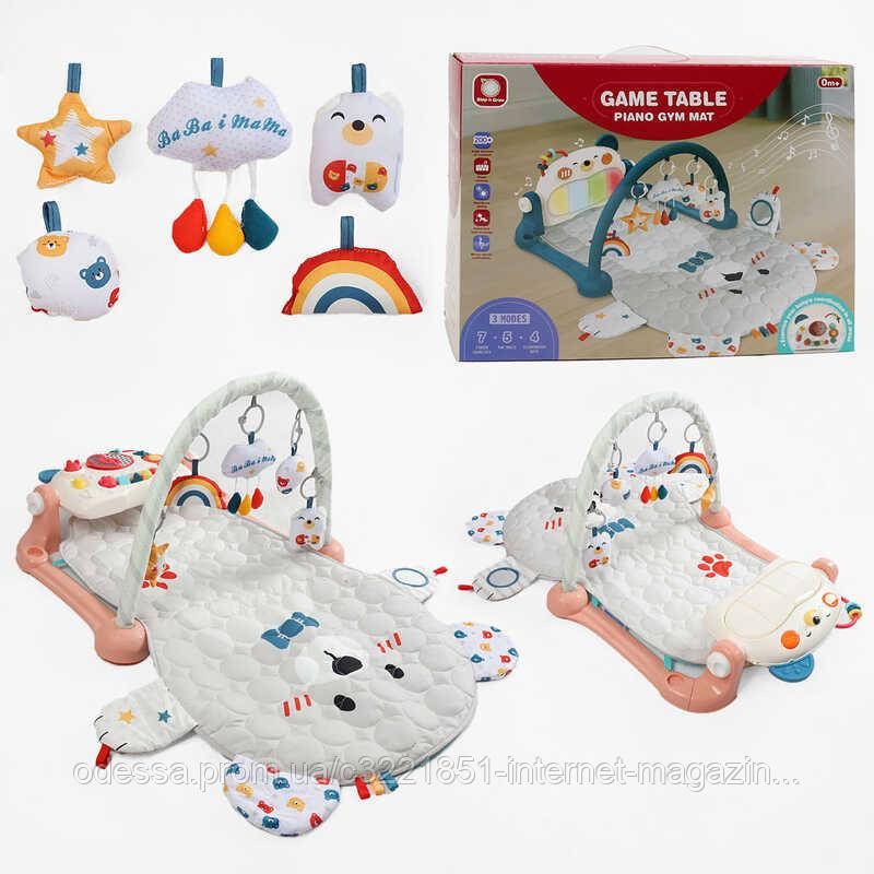 Килимок HX 9158 A Штрих = 50989 (6) РОЖЕВИЙ, р. - 99х61 см, в. дуги - 45 см, 5 підвісок, піаніно — бізіб., підсв., зв., шестерні,