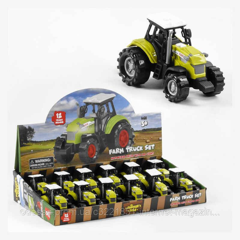 Трактор 550-11 Р (24) ЦІНА ЗА 12 ШТУК В БЛОЦІ, на батарейках, підсічування корпуса, звук роботи техніки, в коробці [Склад