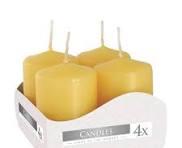 Свічки стовпчики Bispol лакові жовті 1/4 шт 60*40 мм, фото 1