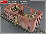 Пластикова модель 1/35 MiniArt 35300 совєцький грузовий вагон теплушка, фото 9