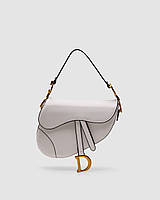 💎 Dior Saddle Bag with Strap Latte Grained Calfskin (Гладка шкіра)