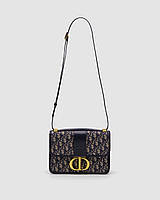 💎 Christian Dior 30 Montaigne Chain Bag Blue Dior Oblique Jacquard