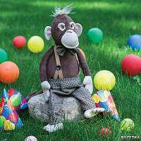 Мягкая игрушка обезьяна для детей 3 года и старше стильный друг для обнимания и игр BROWN