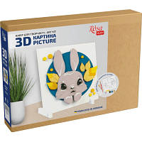 Набір для творчості 3D картина зайчик для дітей від 7 років з акриловими фарбами та пензлем.