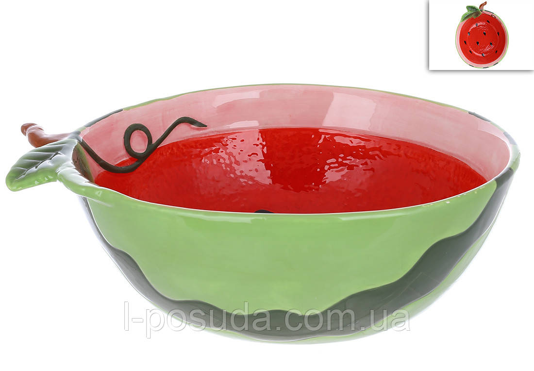 Салатник керамічний Кавун 3 л 30×24 см, фото 1
