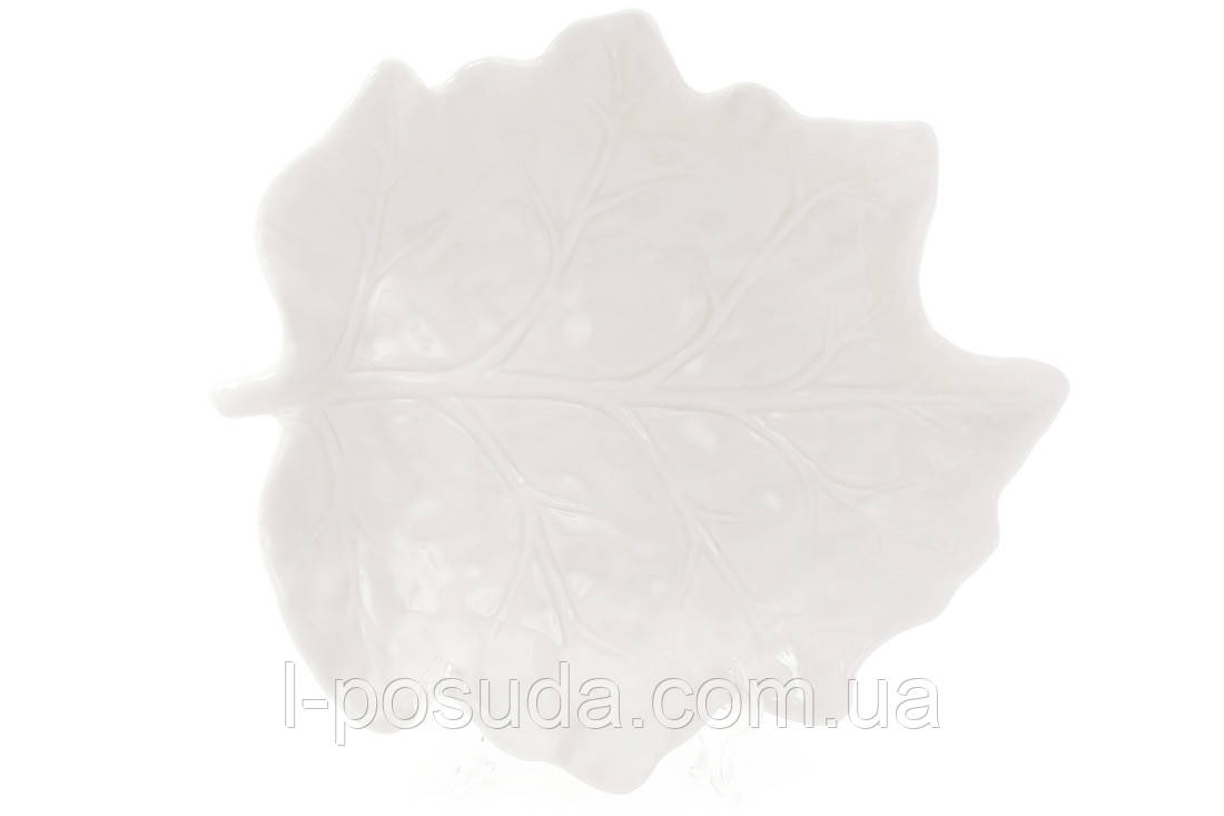 Блюдо фарфорове Leaf 20см біле, фото 1