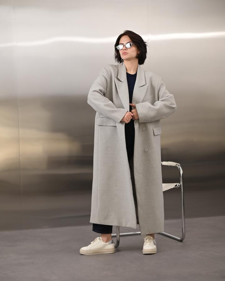 Жіноче пальто siora сіре ВТ6844, фото 1