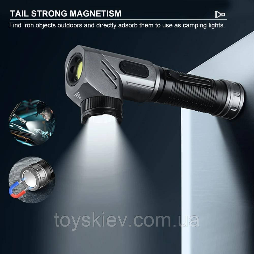 Ручний ліхтар YEMAO YM-F303X, 1600LM, 2x21700 акум, TYPE-C, фото 1