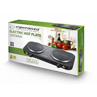 Настільна плита електрична компактна для дачі та квартири з двома конфорками та регулюванням температури BROWN