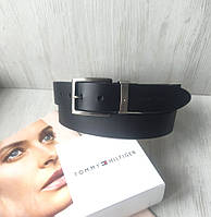 Чоловічий стильний ремінь Tommy Hilfiger чорний