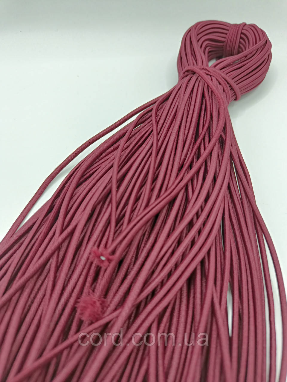 Гумка капелюшна, кругла 2,5мм сливовий моток 50м, фото 1