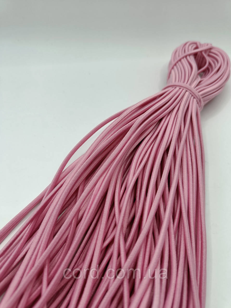 Гумка капелюшна, кругла 2,5мм рожевий моток 50м, фото 1