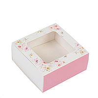 Коробка 80х80х35 для пряника з вікном "Ніжність"
