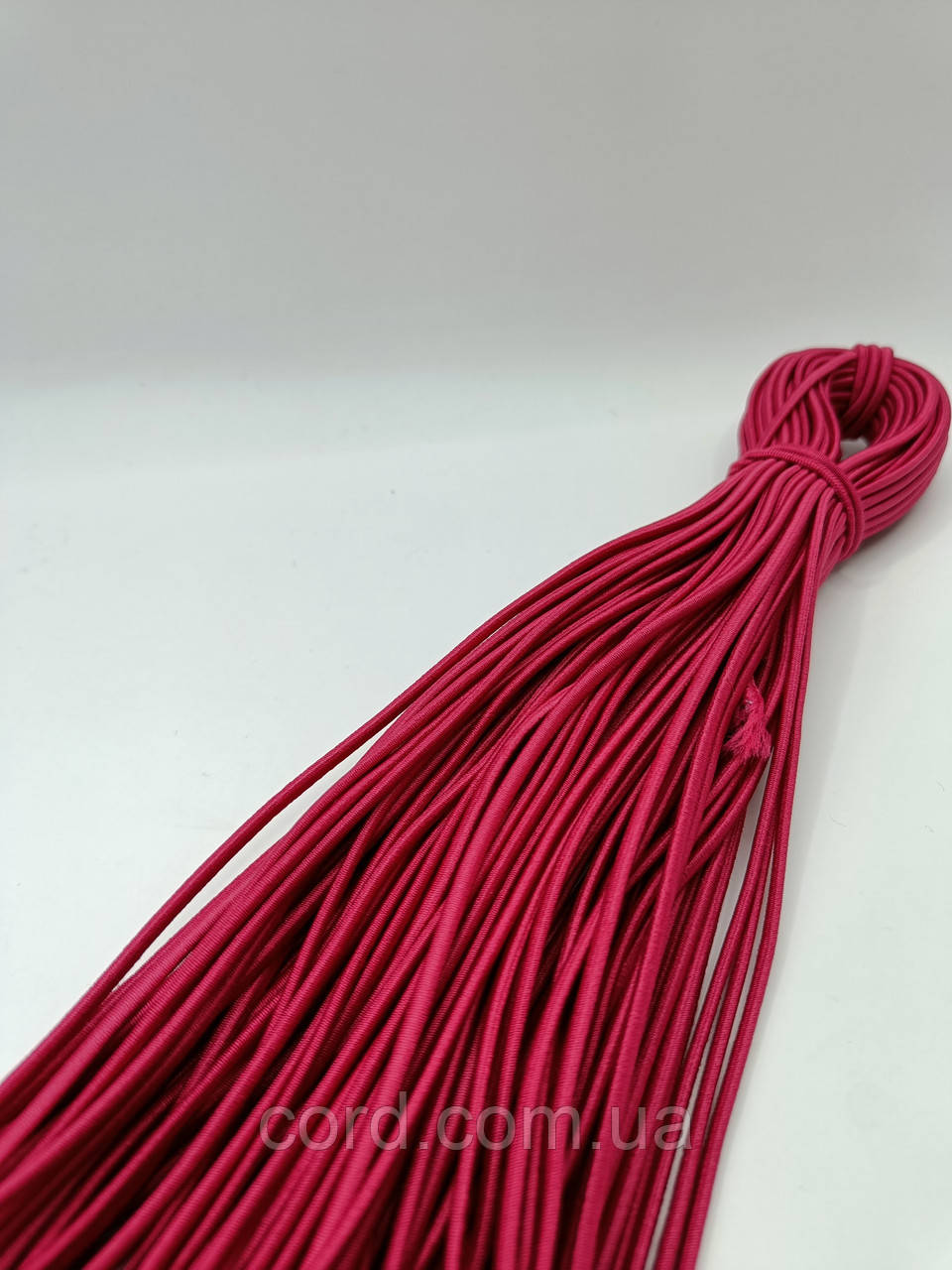 Гумка капелюшна, кругла 2,5мм малиновий моток 50м, фото 1
