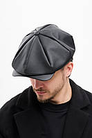 Шкіряна кепка хуліганка Without Shelby Black