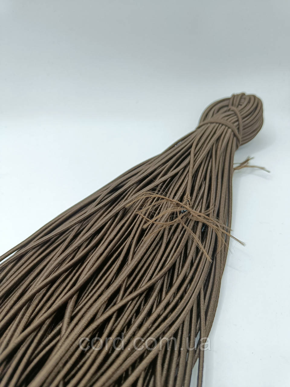 Гумка капелюшна, кругла 2,5мм темно-коричневий моток 50м, фото 1