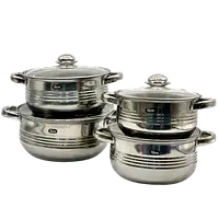 Набір каструль із нержавіючої сталі Grand GR-7020, 8 предметів