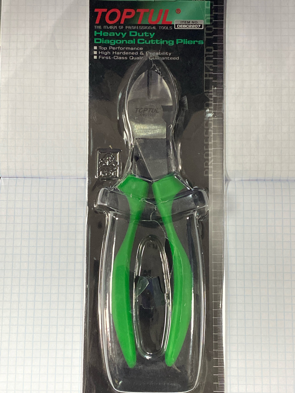 Кусачки бокорізи 180мм чорно-зелені ручки CrMo DEBC2207B Toptul