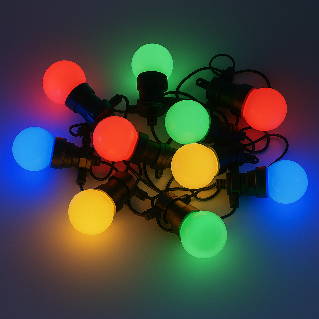 Гірлянда на вулицю SFK-47 — різнокольорові кулі, 5 м, 10 LED лампочок, IP65