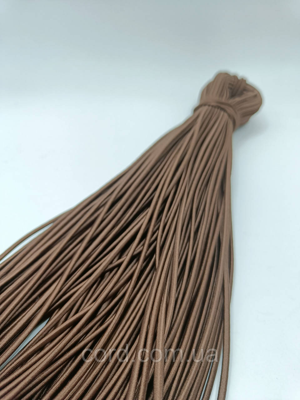 Гумка капелюшна, кругла 2,5мм коричневий моток 50м, фото 1