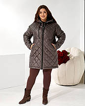Зимова жіноча куртка великого розміру батал Розміри: 42-44, 46-48, 50-52, 54-56, 58-60, фото 2