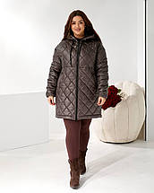 Зимова жіноча куртка великого розміру батал Розміри: 42-44, 46-48, 50-52, 54-56, 58-60, фото 3