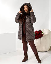 Зимова жіноча куртка великого розміру батал Розміри: 42-44, 46-48, 50-52, 54-56, 58-60, фото 4