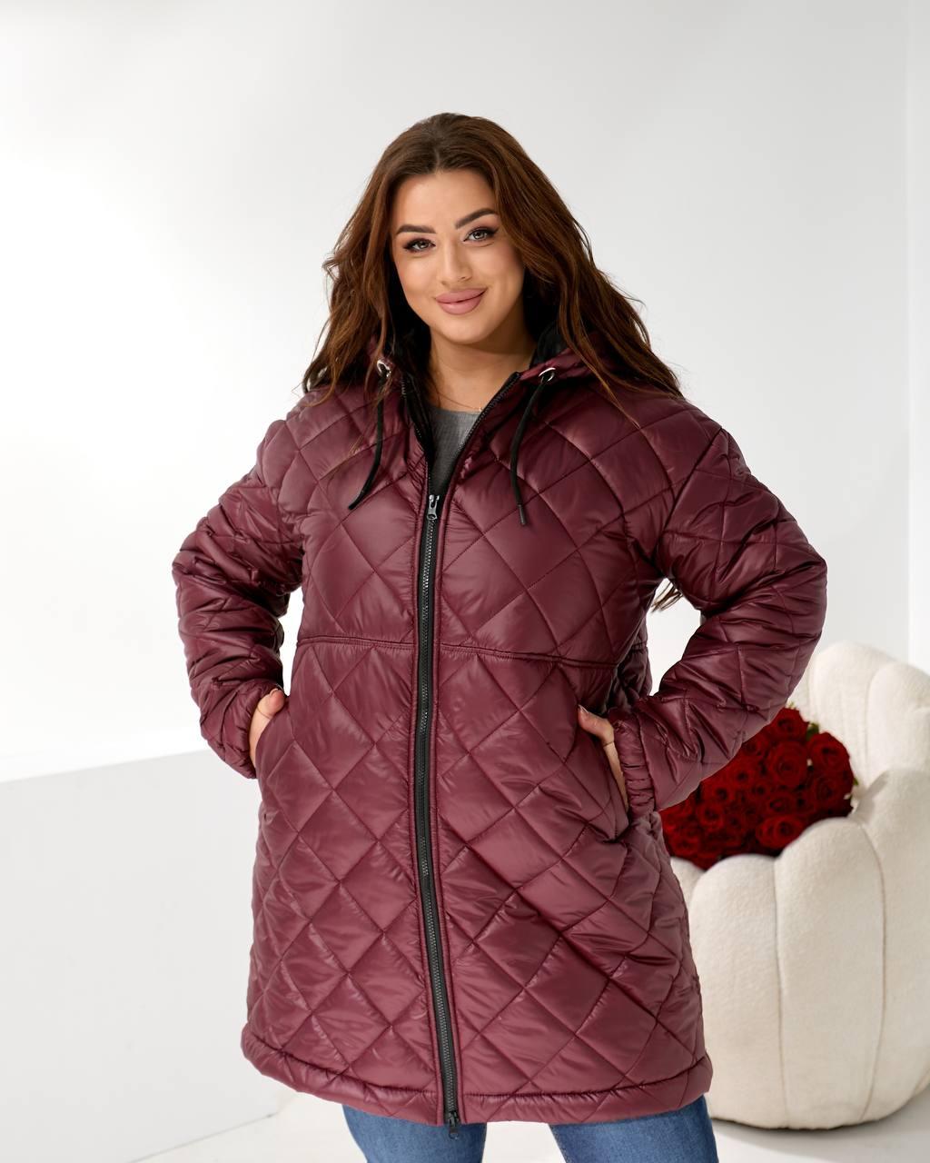 Зимова жіноча куртка великого розміру батал Розміри: 42-44, 46-48, 50-52, 54-56, 58-60