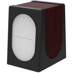 Настільний диспенсер-тримач для паперових серветок з металевими вставками під дерево корпус чорний пластик