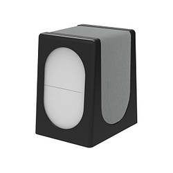 Настільний диспенсер для паперових одноразових серветок серветок чорний корпус з металевими вставками