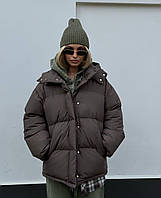 Жіноча зимова куртка зі знімним капюшоном Арт. 1586