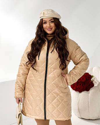 Зимова жіноча куртка великого розміру батал Розміри: 42-44, 46-48, 50-52, 54-56, 58-60, фото 1