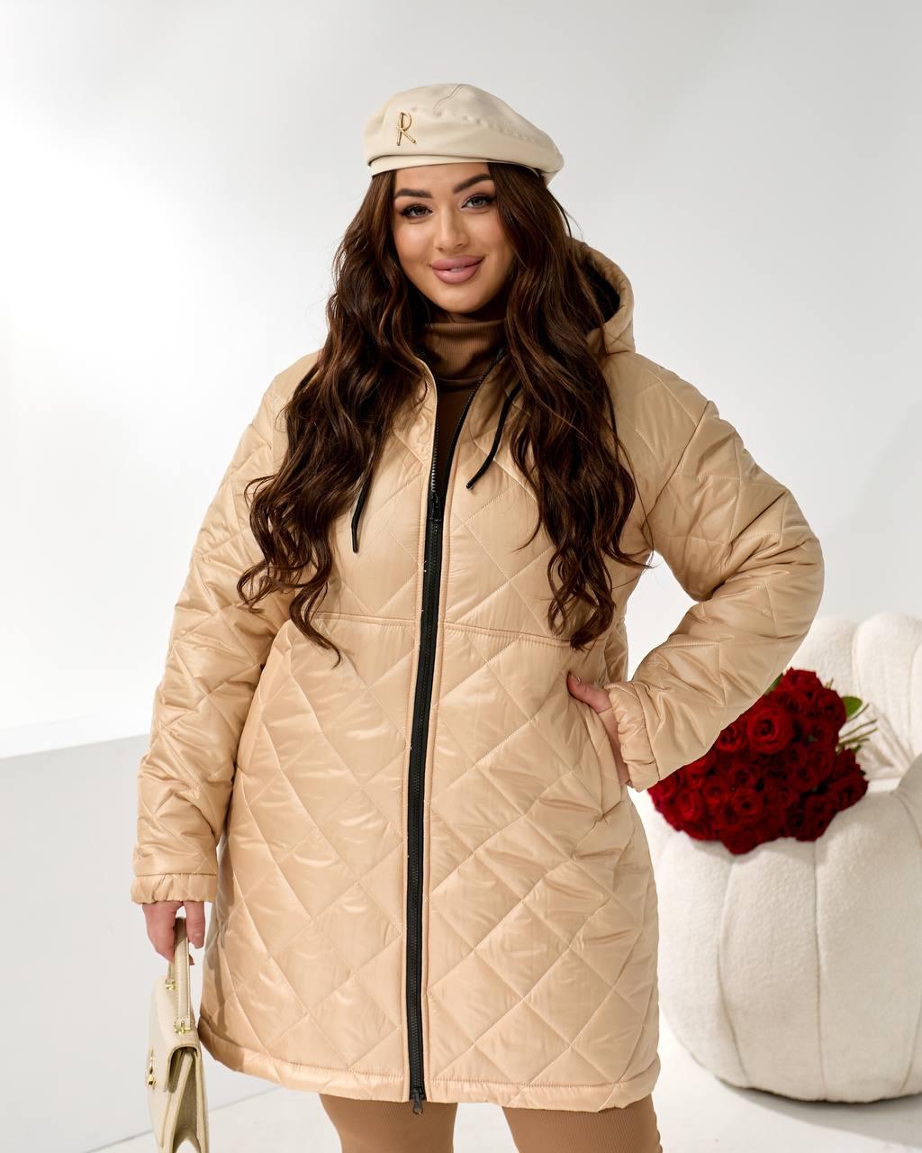 Зимова жіноча куртка великого розміру батал Розміри: 42-44, 46-48, 50-52, 54-56, 58-60