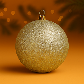 Новорічна куля 20 см з глітером – яскрава прикраса для великої ялинки, 18 кольорів Айворі