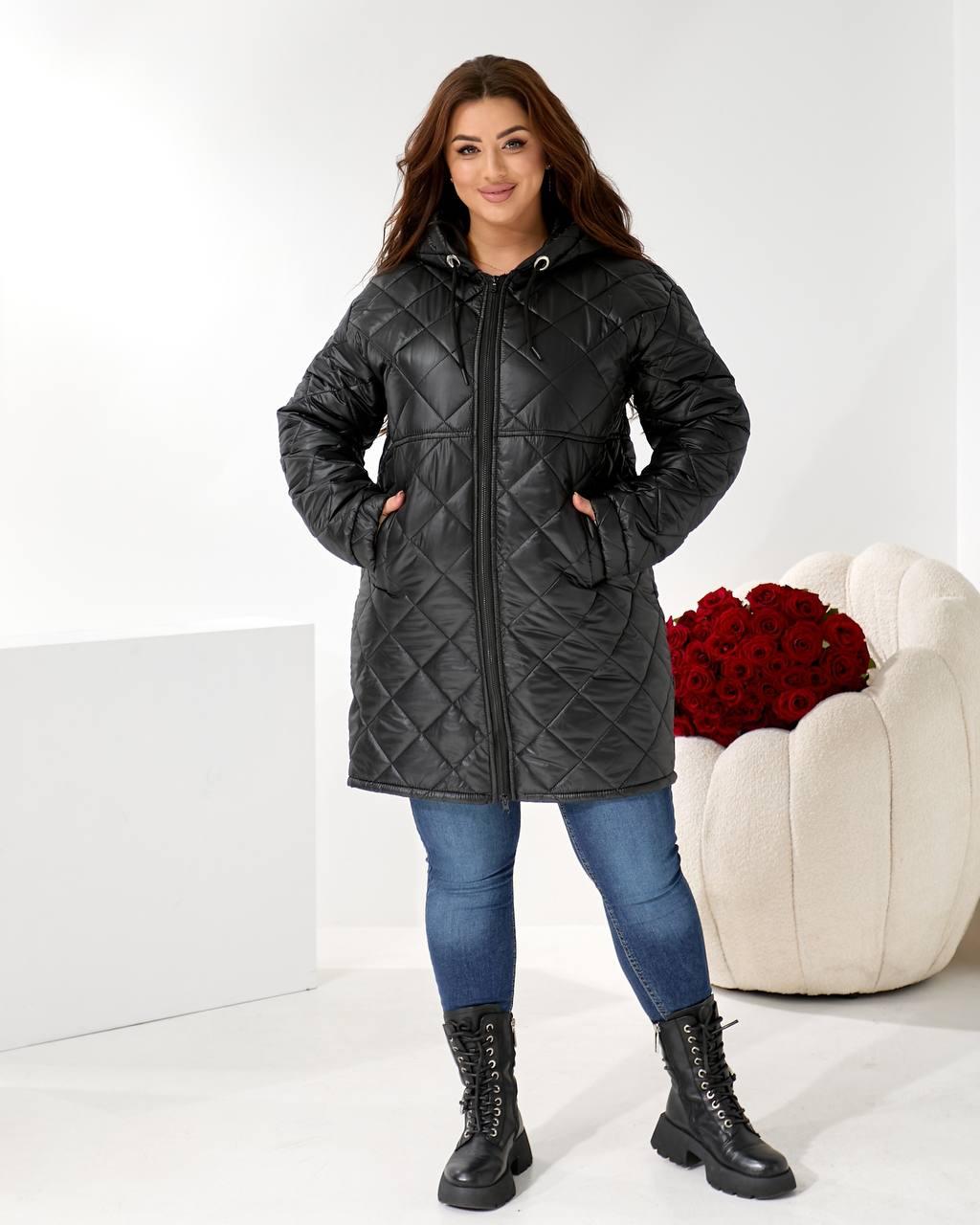 Зимова жіноча куртка великого розміру батал Розміри: 42-44, 46-48, 50-52, 54-56, 58-60