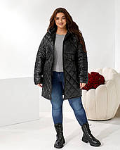 Зимова жіноча куртка великого розміру батал Розміри: 42-44, 46-48, 50-52, 54-56, 58-60, фото 2