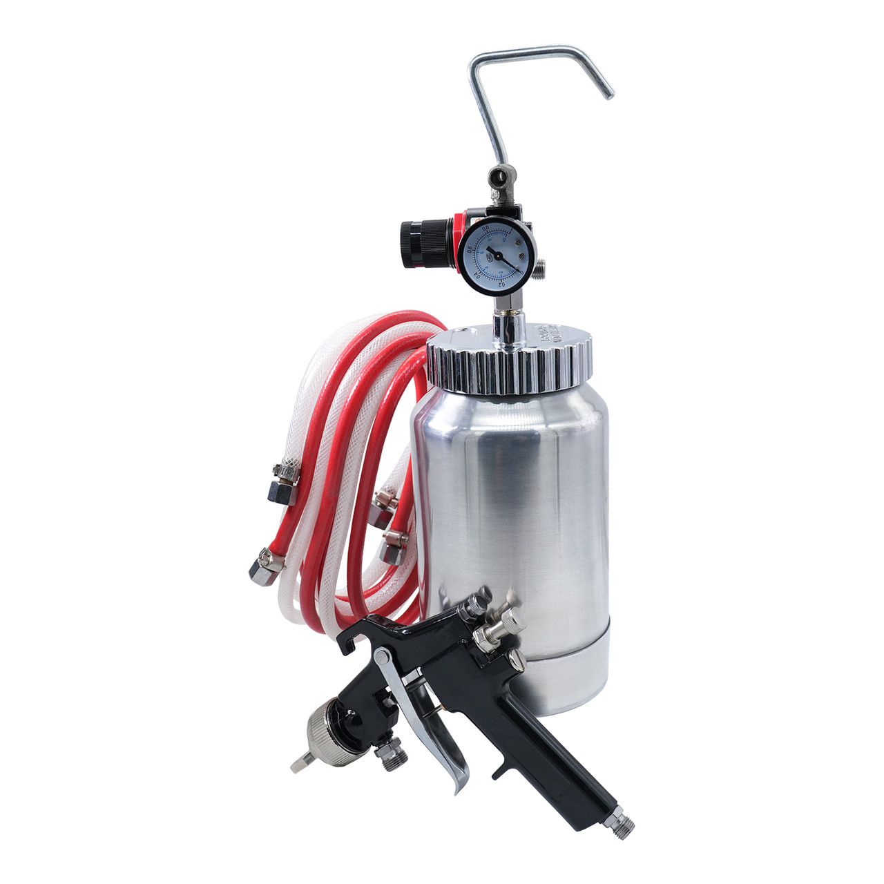 Пневматичний краскопульт HP в комплекті з баком для фарби 2л, довжина шлангів 3м, діаметр форсунки-1,8мм, фото 1