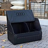 Преміум органайзер у багажник з вишивкою Audi, чорний, 50 см, фото 3