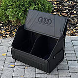 Преміум органайзер у багажник з вишивкою Audi, чорний, 50 см, фото 4