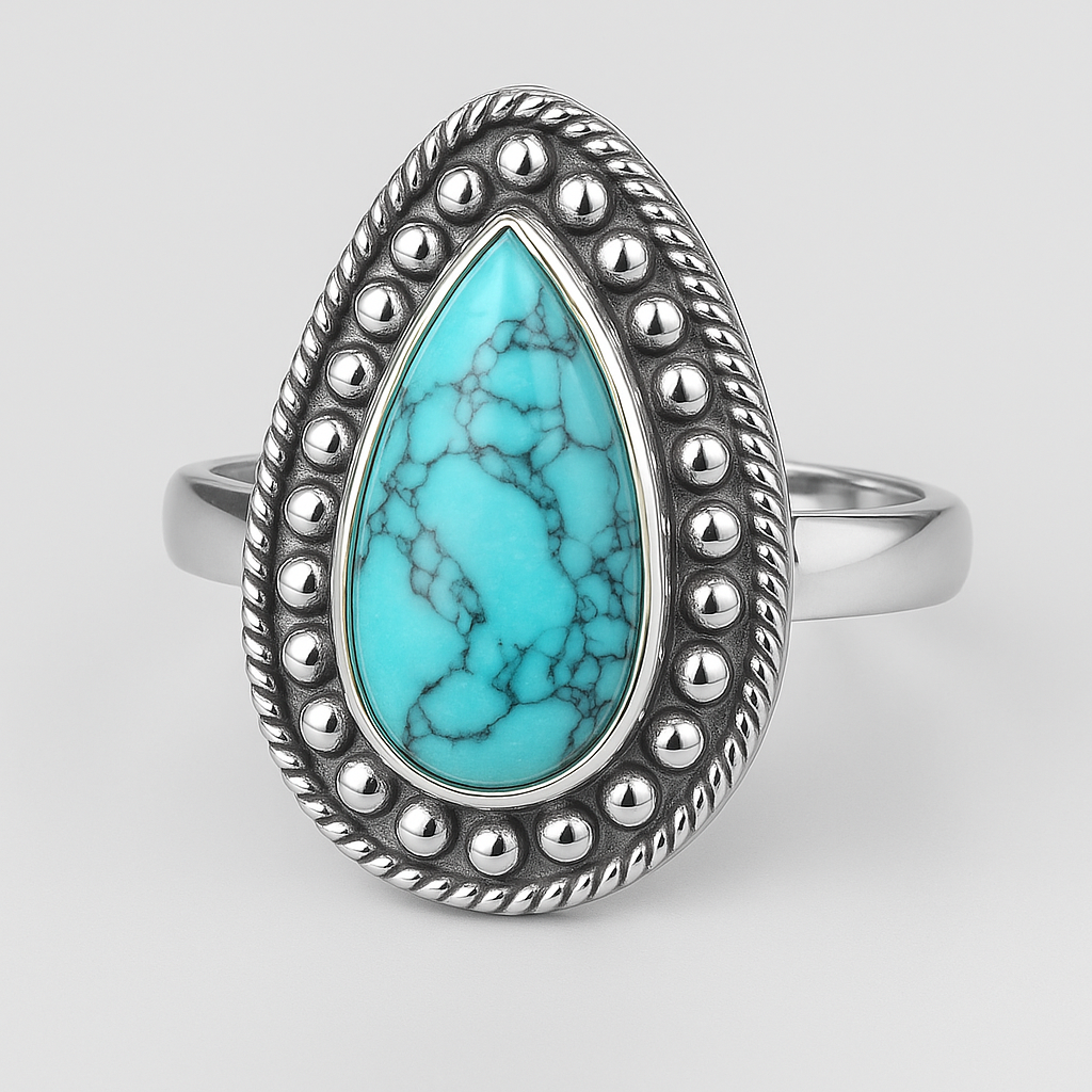 Бірюза срібна каблучка, 0598ЛБ, фото 1