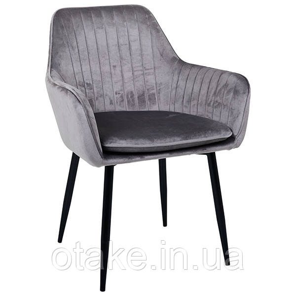 Крісло обіднє Paula-C, вельвет тепло сірий, фото 1