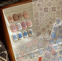 Слайдери для нігтів/наклейки на нігті з орнаментами (1 лист, 10×8 см)