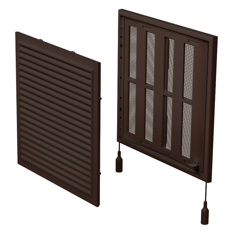 Припливно-витяжна решітка ВЕНТС МВ 250 Рс коричнева з жалюзі