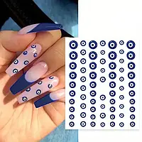 3D Наклейки для нігтів Зле Око Назар Об ємний нейл декор