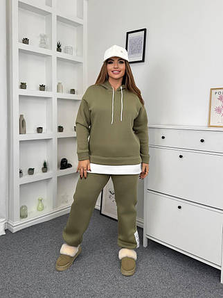 Зимовий костюм жіночий на флісі великого розміру Розміри: 50-52, 54-56, 58-60, фото 1