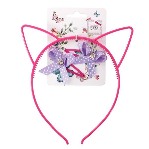 Обруч для волосся Lukky з вушками та двома заколками (T18561)