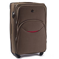 Чемодан дорожній великий КОРИЧНЕВИЙ 76х48х30 на 4 колесах з цупкої тканини CODURA 1200D 360* Валіза WINGS 1708