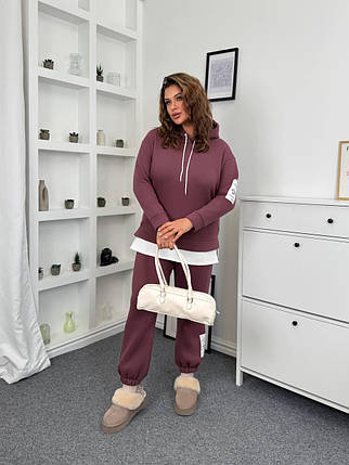 Зимовий костюм жіночий на флісі великого розміру Розміри: 50-52, 54-56, 58-60, фото 1