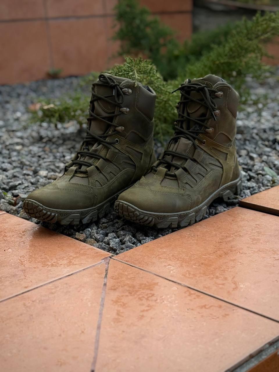 Берці тактичні зимові HUST Олива утеплені Бавовною, фото 1